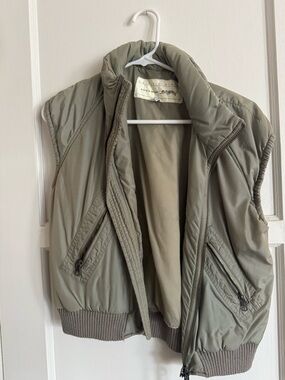 Krizia Jeans Vintage Light Olive Quilted Puffer Vest
